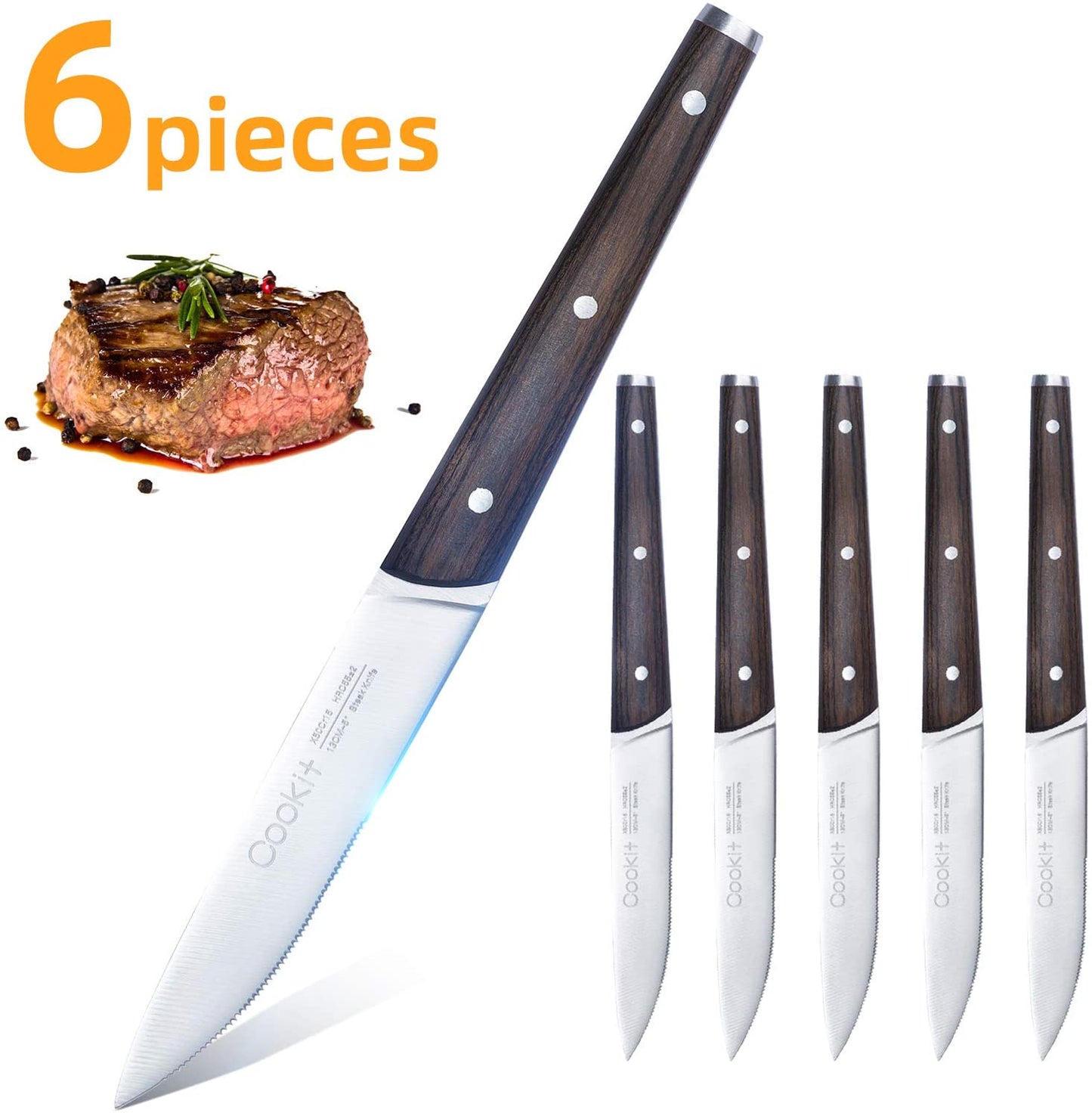 Carbon - Edelstahl Steakmesserset | 6-teilig